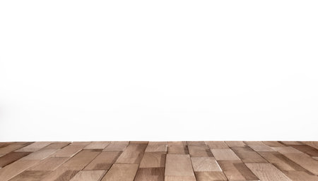 Wooden floor isolated on white background. 3d rendering illustration.の写真素材