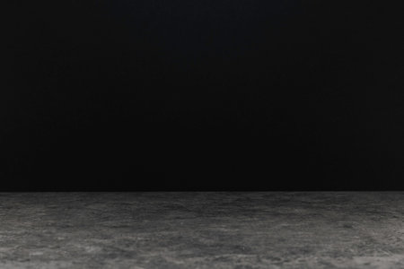 Empty concrete floor on black background. Mock up, 3D renderingの写真素材