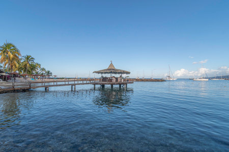 Pointe du Bout beach in Trois-ilets, Martinique, Caribbean Sea, French West Indies.の写真素材
