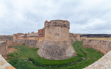 Fortress of Salses le ChÃ¢teau in the Pyrenees Orientales, in Occitanie, South of France.の写真素材