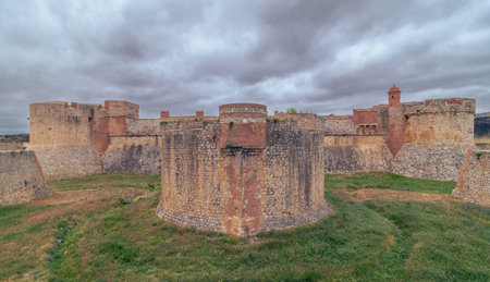 Fortress of Salses le ChÃ¢teau in the Pyrenees Orientales, in Occitanie, South of France.の写真素材