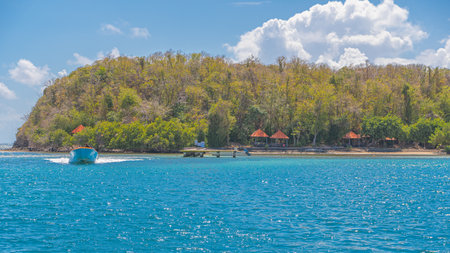 Ãlet Madame, desert islet with a white sand beach in Martinique, French Antilles.の写真素材