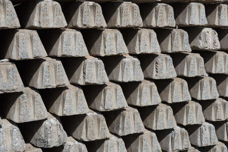Concrete railway sleepers texture and background.の写真素材