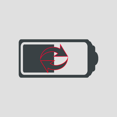 Battery low energy to running in flat cartoon versionのイラスト素材