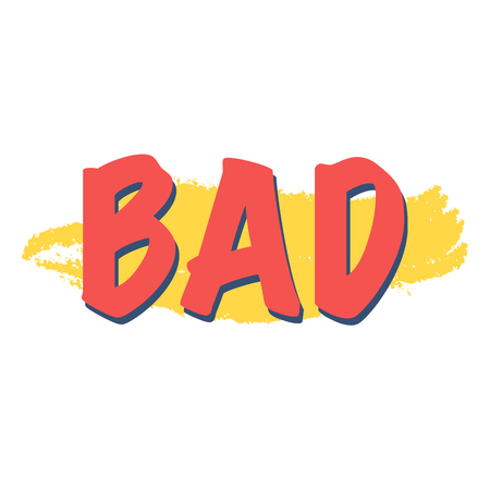 Feminist conceptual poster in minimalist style. Vector illustration of female sexy lips and feminist quote "Bad girls get it done" with stereoscopic effect. Isolated on yellow background.のイラスト素材