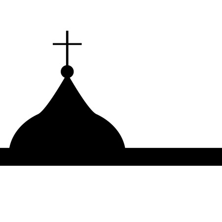 Church icon vector christian religion building flat sign symbols logo line illustration isolated on white background black color.Concept object design art for praying place.のイラスト素材