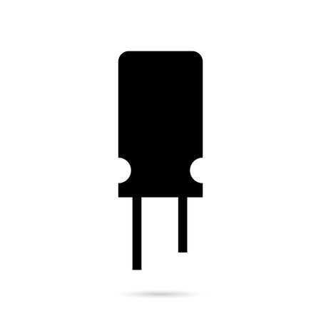 Capacitor icon isolated of flat style. Vector illustration.のイラスト素材
