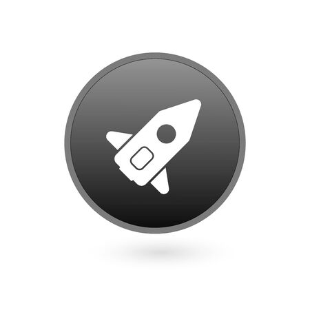 Rocket icon flat. Illustration isolated on white background. Vector grey sign symbolのイラスト素材