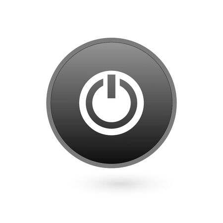 White Turn On Off Button Isolated On Black Backgroundのイラスト素材