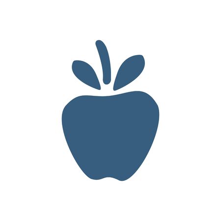 silhouette of a tooth in the form of an apple, vector illustration.のイラスト素材