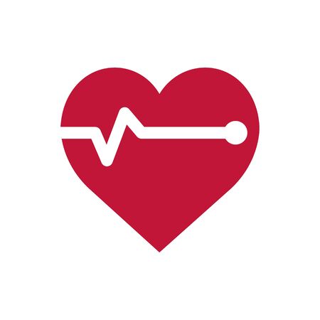 Heartbeat heart beat pulse flat vector icon for medical apps and websitesのイラスト素材