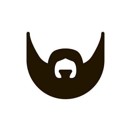 Bearded man's face, hipster character. Fashion silhouette, avatar, emblem, icon, label. Vector illustration.のイラスト素材