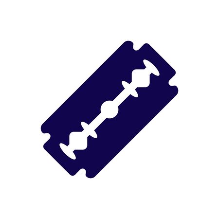 Razor blade icon. Black icon isolated on white background. Razor blade silhouette. Simple icon. Web site page and mobile app design vector element.のイラスト素材