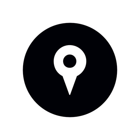 16 map pins sign location icon with ellipse gray gradient shadow in flat simple style. Black round shapes on white background. Vector illustration web design element save in 8 epsのイラスト素材