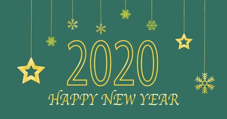 Happy New Year 2019 - New Year green background.のイラスト素材