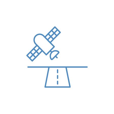 Satellite solid icon, navigation and communication, vector graphics, a filled pattern on a white backgroundのイラスト素材