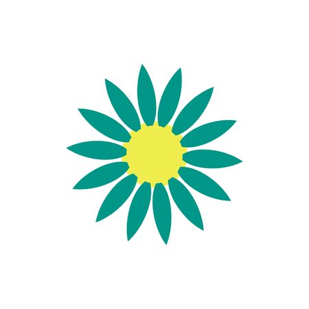 symbol of green flower. vector design element.のイラスト素材