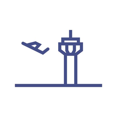 Airplane flight tickets air fly travel takeoff silhouette element. Plane symbol. Travel icon. Flat design. EPS 10.のイラスト素材