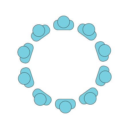 Teamwork circle, happy friends together. excited kids, motivated staff, teambuilding, inspired people, happy children. Stock Vector illustration isolated on white backgroundのイラスト素材