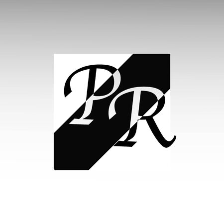 Simple and elegant monogram design template for two letters R P. Vector illustration.のイラスト素材