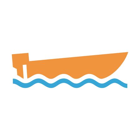 vector logo design of ocean sea water beach summer sailing tourism for travelのイラスト素材