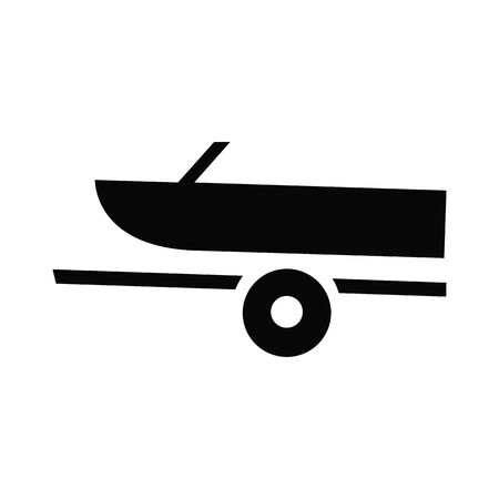 Motor Boat Marina Icon on white backgroundのイラスト素材