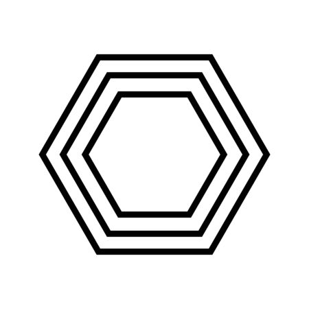 Hexagon icon of vector geometry hexagonal six sided polygon hexagon lineのイラスト素材