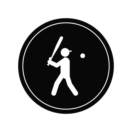 Baseball player vector silhouette. Isolated batter iconのイラスト素材