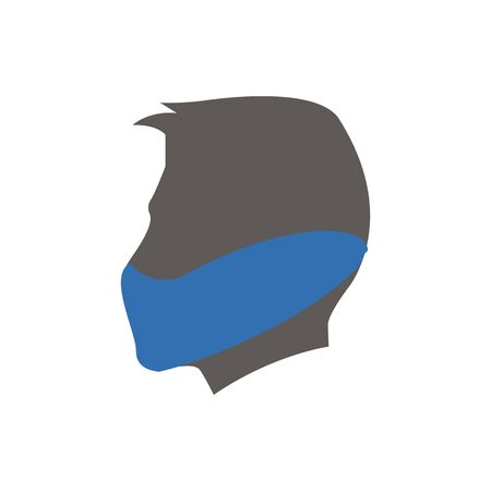 Breathing mask on face flat  icon for apps and websitesの写真素材