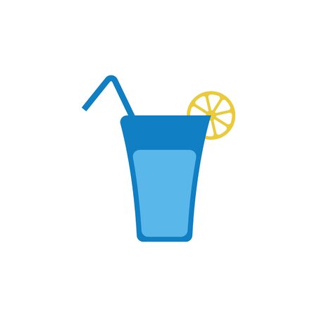Juice glass icon. Flat icon with long shadow. Vector illustrationのイラスト素材