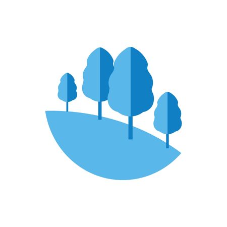 nature landscape background, cuted flat design, vector illustrationのイラスト素材