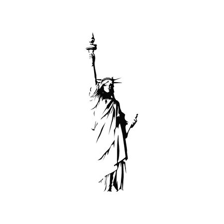 Statue of Liberty Sign isolated on white. Vector illustrationのイラスト素材