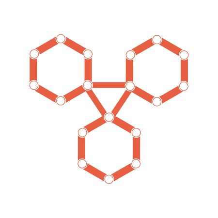 Vector molecule with 3D paper label, integrated Hexagon background. Blank space for content,...