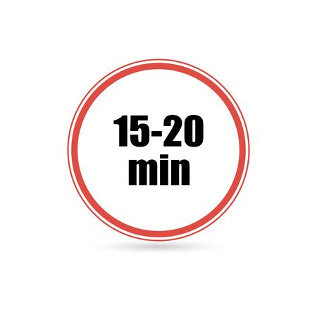 time interval from 15 to 20 minutes , vector illustration isolated on white backgroundのイラスト素材
