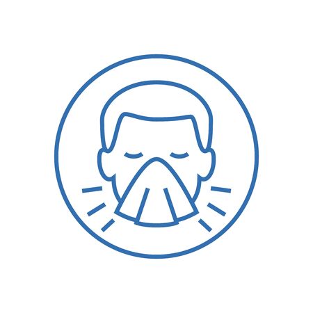 Man face with mask icon vector in trendy flat style isolated on white backgroundのイラスト素材