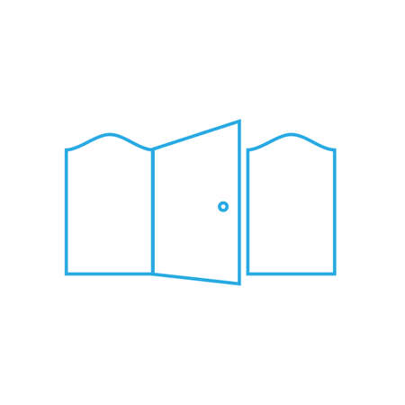 open door door on a white background and two parts on the sidesのイラスト素材