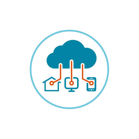 Cloud storage, data transfers on internet from smartphone to tablet and computers