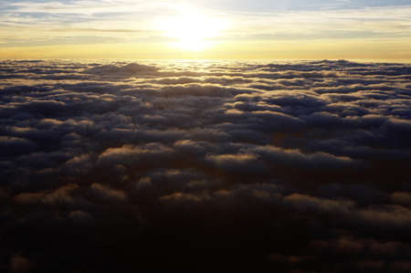 sunset above the cloudsの写真素材