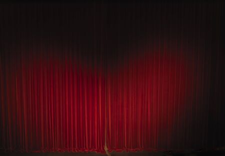 waved velvet theater curtainの写真素材
