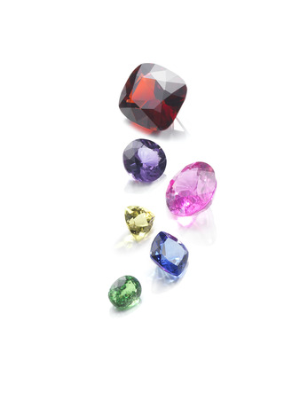 cut six semi-precious stonesの写真素材