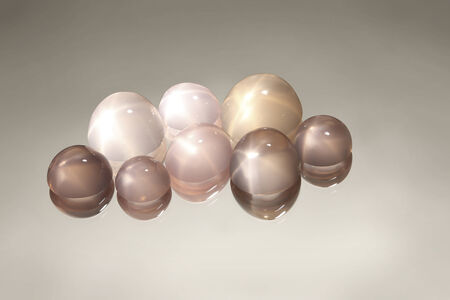 rose quartz cut and polishedの写真素材
