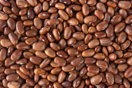 Top closeup view of brown beans