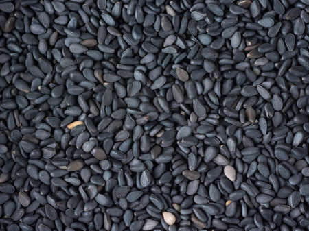 Top view, closeup of black sesame