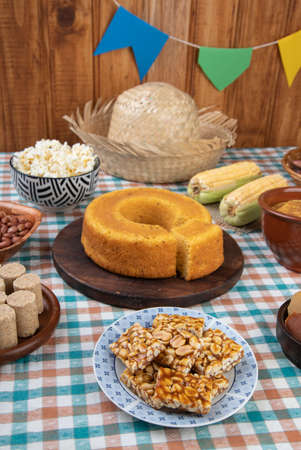 Typical brazilian june festival food. June celebration.の写真素材