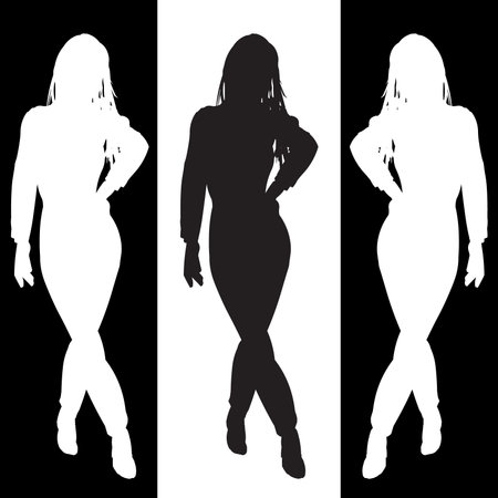 attractive woman posingのイラスト素材