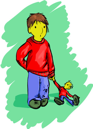 boy with toyのイラスト素材