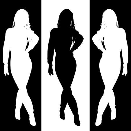 attractive woman posing のイラスト素材