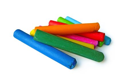 Oil crayons isolated on white