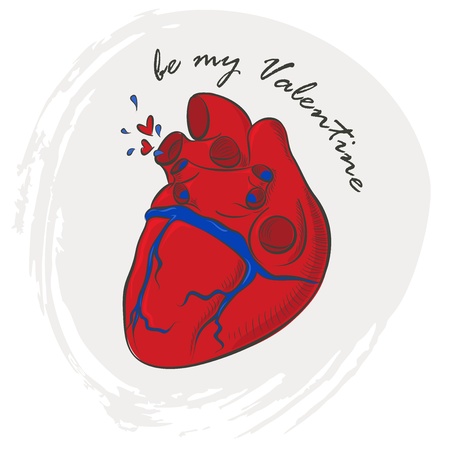 Valentine's day greeting with human heartのイラスト素材