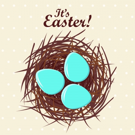 Eggs in nest vector illustrationのイラスト素材